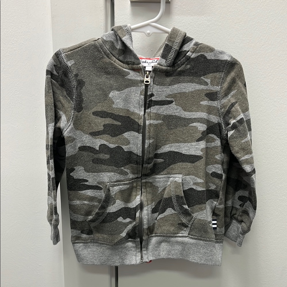 Splendid boys camo zip up hooded sweatshirt size 3T
